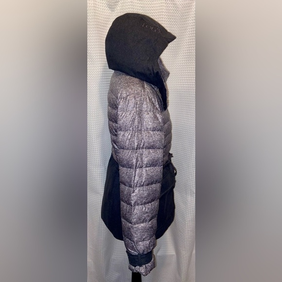 Women LOLË Nelly charcoal gray waterproof down filled Puffer Coat Sz Large - Picture 15 of 17